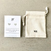 Silver Earrings for 15th Anniversary with cotton gift bag