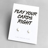 Play Your Cards Right Silver Earrings