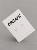 Sterling silver palm tree earrings on an 'Escape' message card.