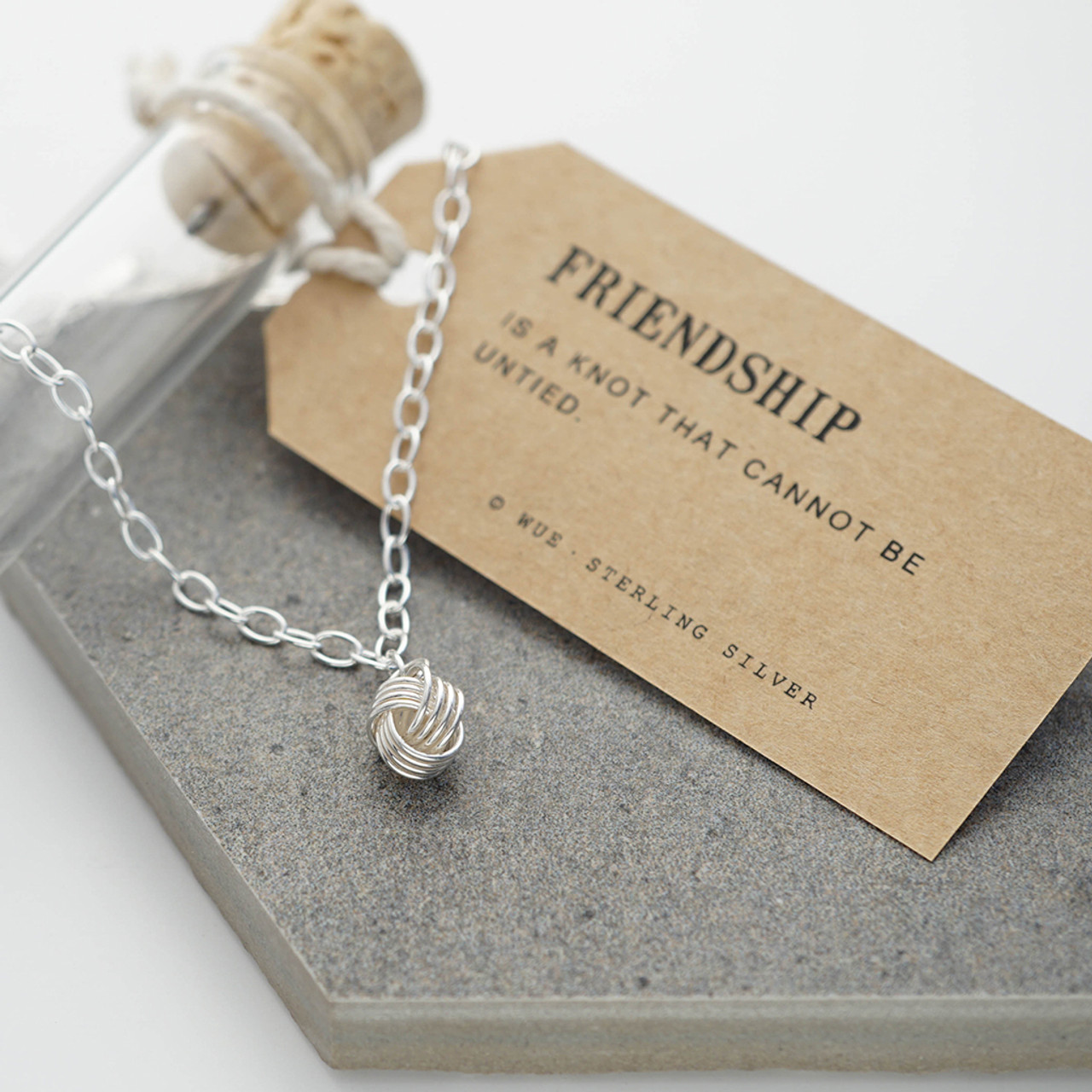 Personalised Sterling Silver Friendship Knot Bracelet Gift 