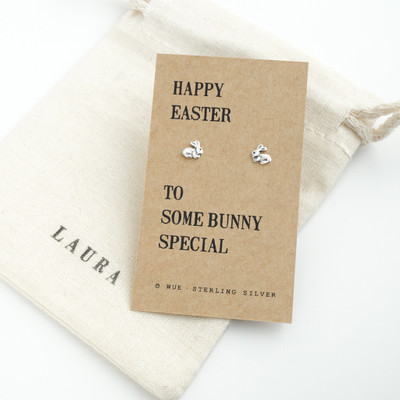 Easter Bunny Silver Earrings