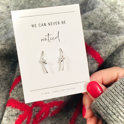 Sterling Silver Never Untied Knot Earrings