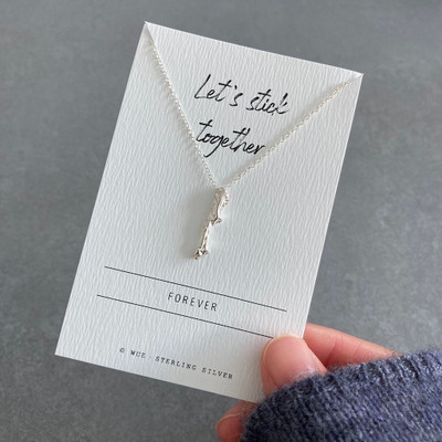 Stick Together Silver Necklace