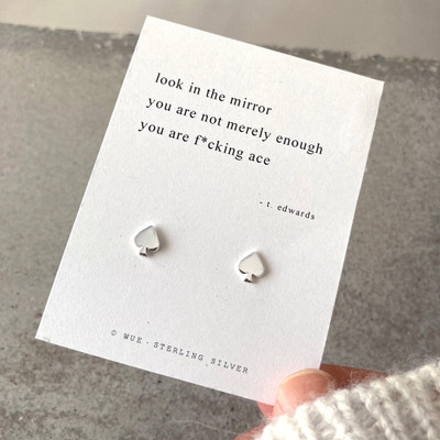 Poetic F*cking Ace Silver Stud Earrings