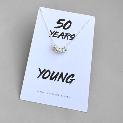 50 Years Young Silver Necklace