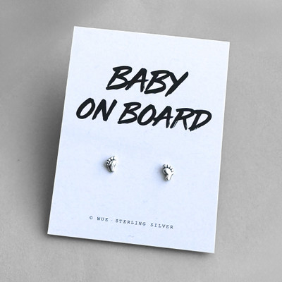 Baby On Board Silver Little Feet Earrings Baby On Board Silver Little Feet Earrings