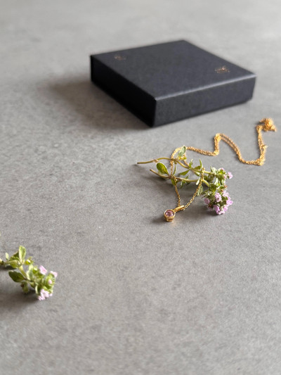 24k gold plated sterling silver June birthstone necklace featuring a 4mm Alexandrite purple Swarovski crystal. 24k gold plated sterling silver June birthstone necklace featuring a 4mm Alexandrite purple Swarovski crystal.