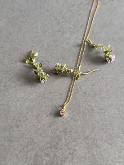 24k gold plated sterling silver June birthstone necklace 24k gold plated sterling silver June birthstone necklace