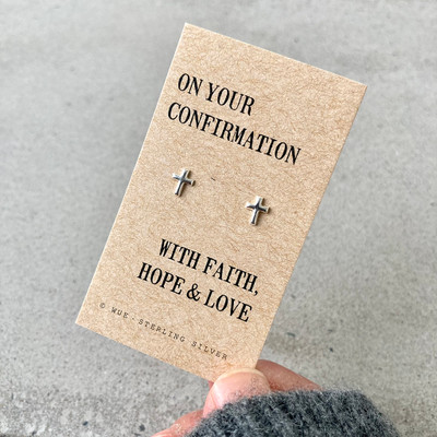 Confirmation Silver Cross Earrings Confirmation Silver Cross Earrings