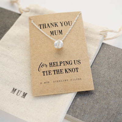 Sterling Silver Thank You Mum Knot Necklace Sterling Silver Thank You Mum Knot Necklace