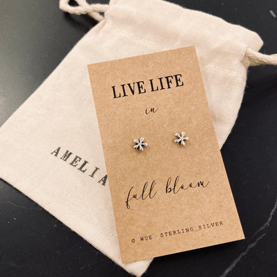 Life In Full Bloom Silver Flower Earrings Life In Full Bloom Silver Flower Earrings