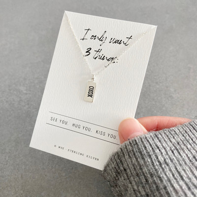 Three Things Hug Silver Necklace Three Things Hug Silver Necklace