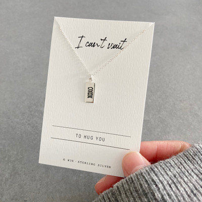 Can't Wait Hug Silver Necklace