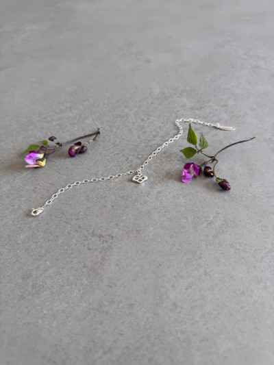 Sterling silver infinity heart charm bracelet.