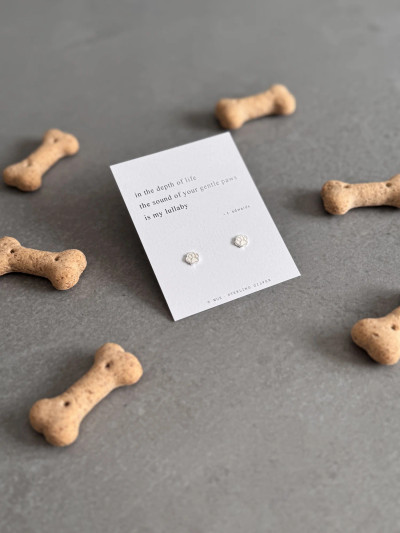 Sterling Silver Paw Earrings