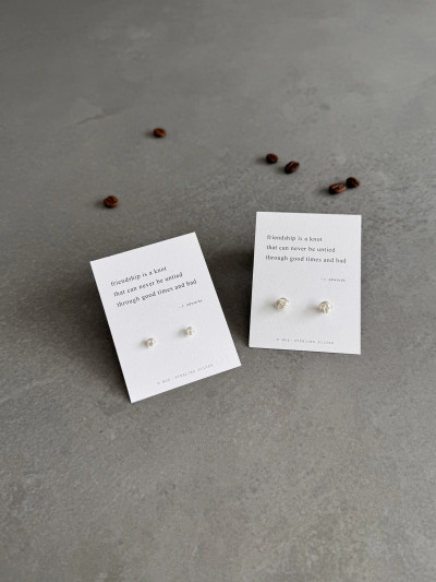 Friendship Knot Haiku Sterling Silver Earrings