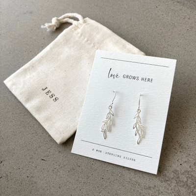 Love Grows Here Silver Leaf Drop Earrings Love Grows Here Silver Leaf Drop Earrings