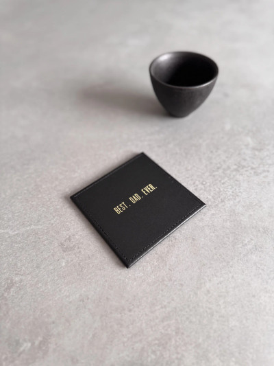 Best Dad Ever Leather Coaster