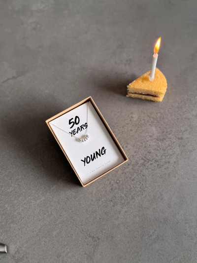 50th Birthday Sterling Silver Necklace 50th Birthday Sterling Silver Necklace