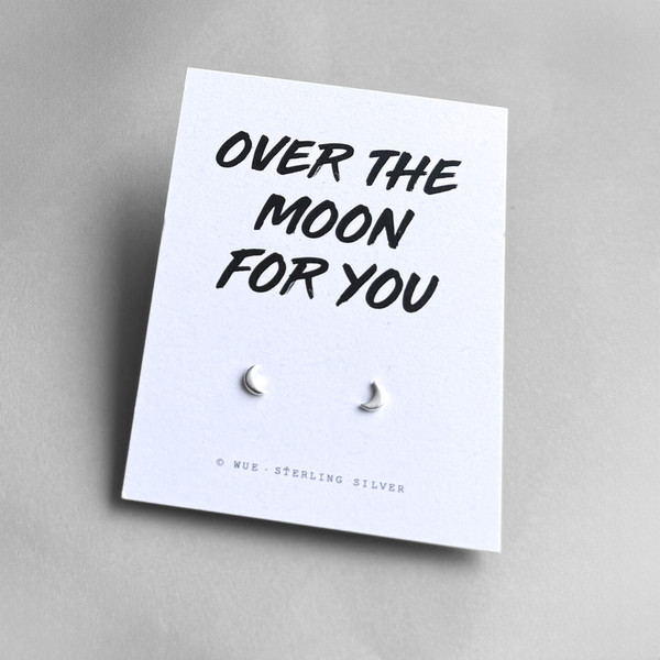 Over The Moon Silver Earrings