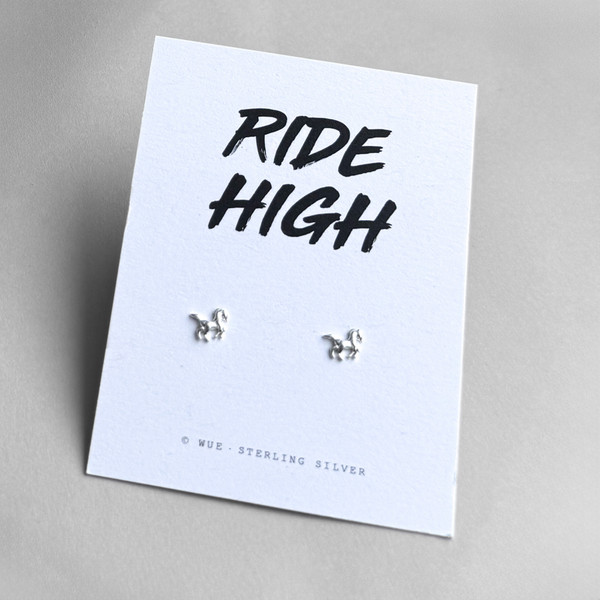 Ride High Silver Horse Earrings