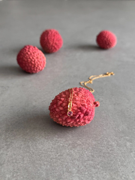 24k gold plated sterling silver October birthstone necklace