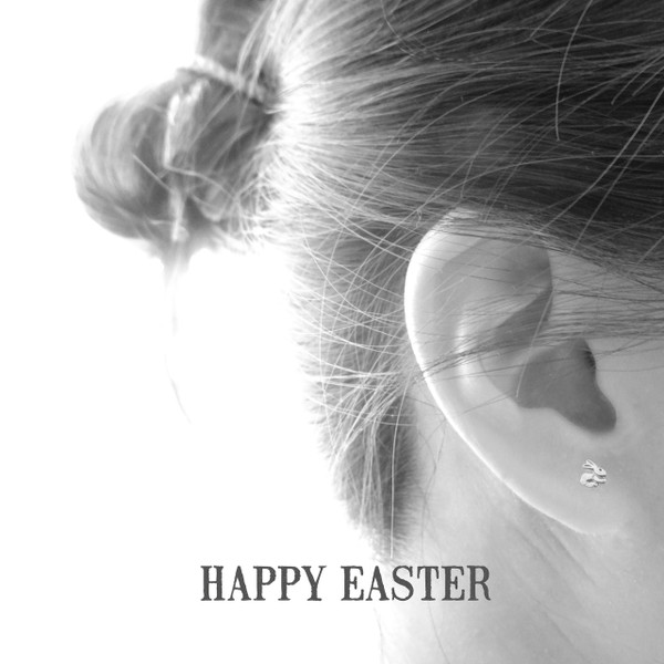 Sterling Silver Hoppy Easter Bunny Earrings