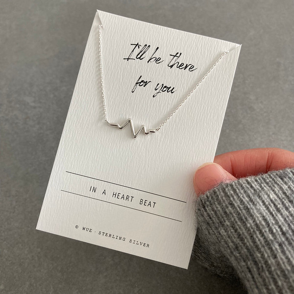 There For You Heartbeat Silver Necklace