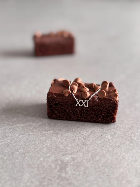 21st Birthday Sterling Silver Roman Numerals Necklace