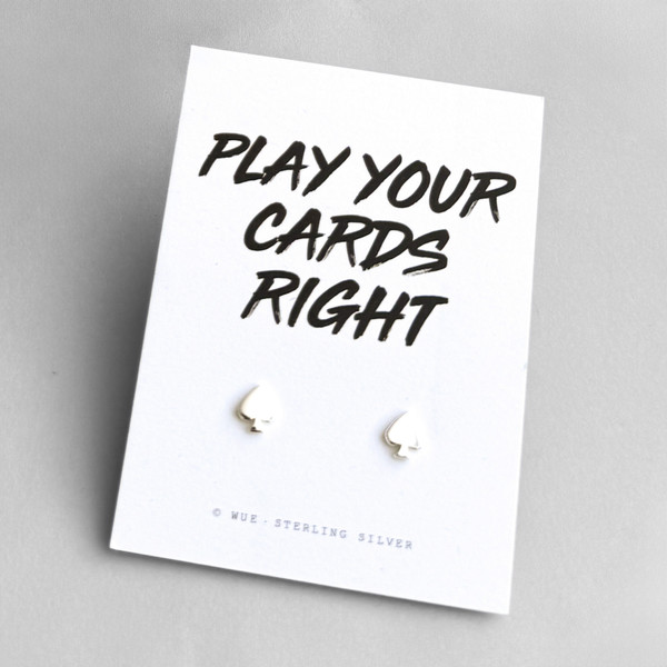 Play Your Cards Right Silver Earrings