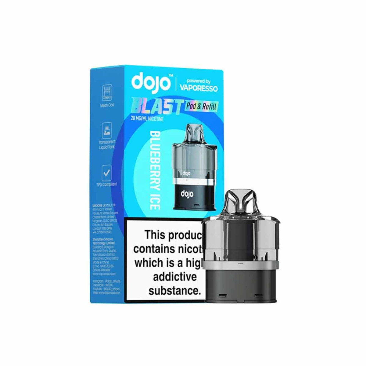 vaporesso dojo pod system Dojo Blast 10k Prefilled Pod Kit Fizzy Cherry