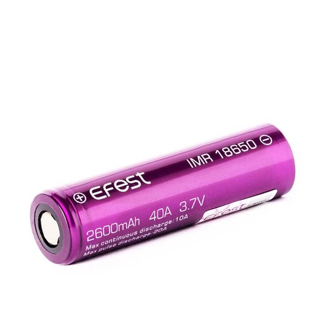 vape mod battery 18650 Efest 2600mah 40A High VG E-Liquids Vape Mods Explained Color:Frozen Green A high discharge 18650