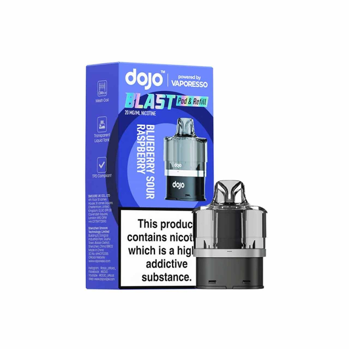 Vaporesso Dojo Blast 6000 Replacement Pods (20mg Nic Salts)