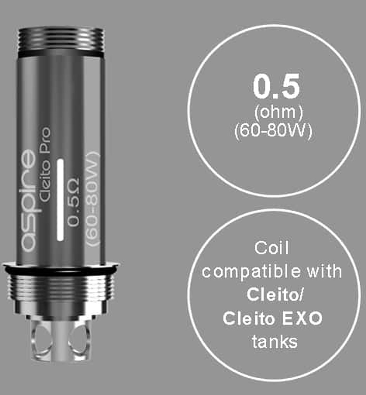 Aspire Cleito Pro. UK 0.5 Ohm Pro coils