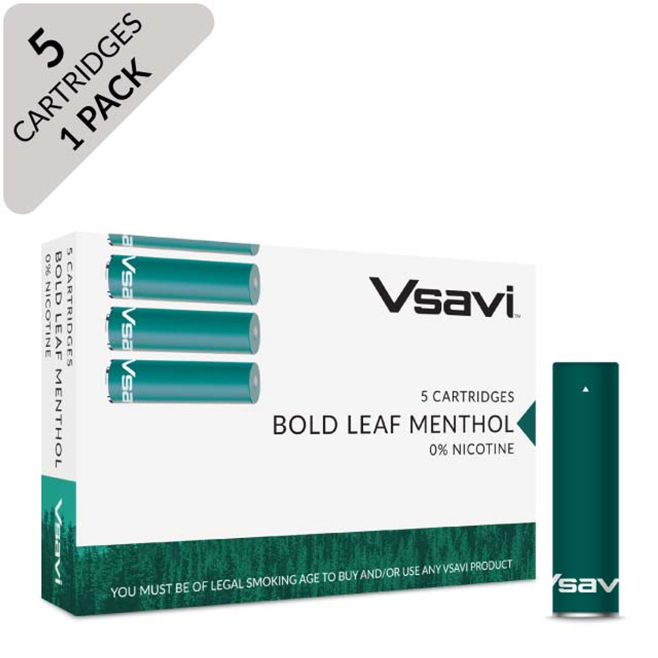 Vsavi Classic Catridges 5-pack bold leaf menthol