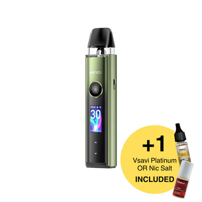 Geekvape Wenax Q Pro With Vsavi Vape Juice on a White Background Offer