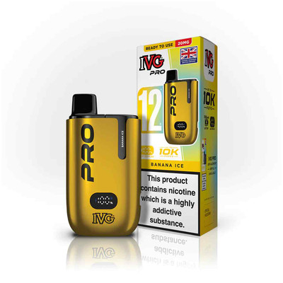 IVG Pro 12 banana ice kit and packaging white background IVG Pro 12 banana ice kit and packaging white background