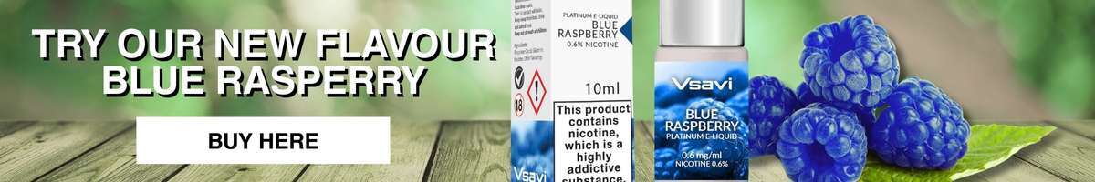 Try our new Blue Raspberry Flavour Platinum E-liquid