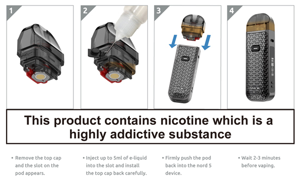 Smok Nord 5 Pods How to Fill Instructions