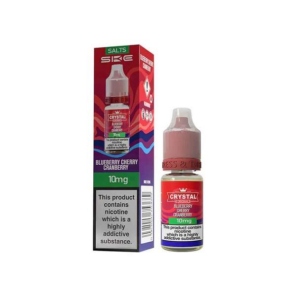 SKE Crystal original nic salt Blueberry Cherry Cranberry 10ml bottle and box packaging