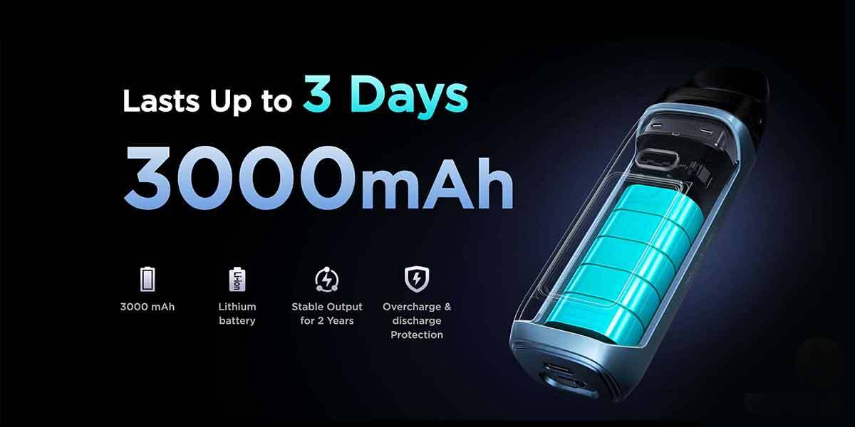 Geekvape digi max best highlights of the 3000mAh battery performance and function.