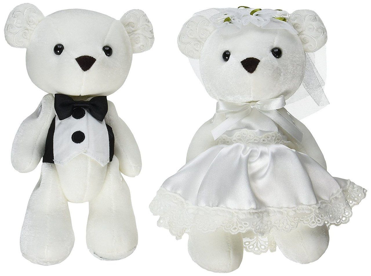 bride and groom stuffed animals