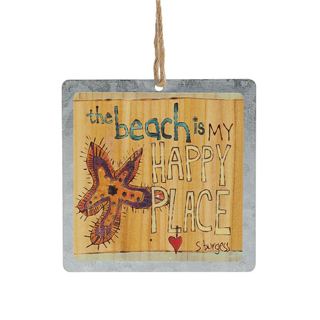 Happy Place Tin Ornament