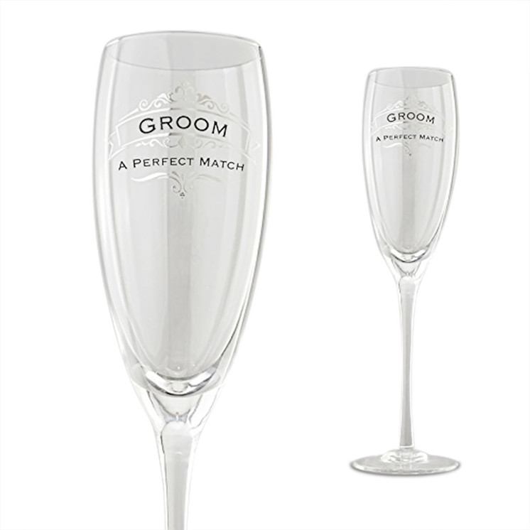 Insignia Groom Wedding Toasting Glass, 10.4 inches