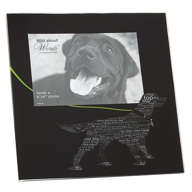 Wild About Words Labrador Retriever Dog Photo Frame, 8.5 inches, Black