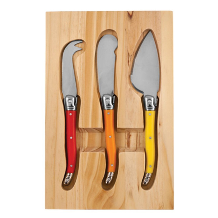 True Sunnyside Cheese Knives and Cutting Board Set