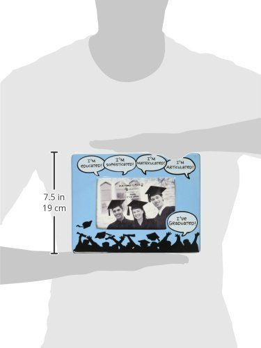 Our Name Is Mud I've Graduated Ceramic 4 x 6 Photo Frame, 9 inches, Blue