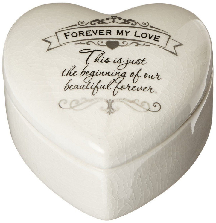 Insignia Forever My Love Heart Shape Engagement Wedding Ring Keepsake Box