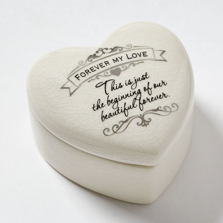 Insignia Forever My Love Heart Shape Engagement Wedding Ring Keepsake Box