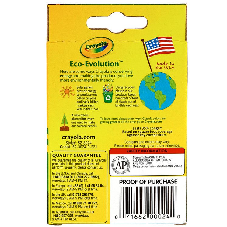 Crayola Crayons 24 Count Box, 6 boxes